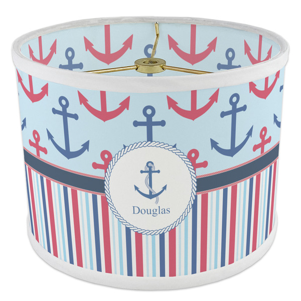 Anchors & Stripes 8" Drum Lampshade - ANGLE Poly-Film