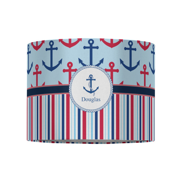Anchors & Stripes 8" Drum Lampshade - FRONT (Fabric)