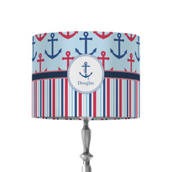 Anchors & Stripes 8" Drum Lamp Shade - Fabric (Personalized)
