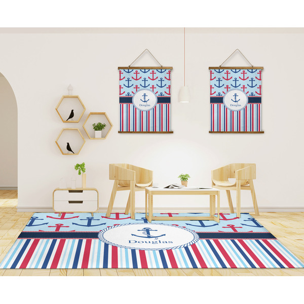 Anchors & Stripes 8'x10' Indoor Area Rugs - IN CONTEXT