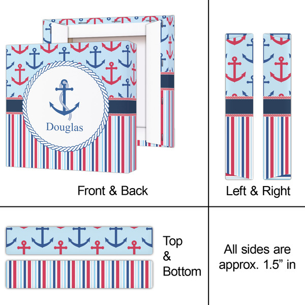 Anchors & Stripes 8x8 - Canvas Print - Approval
