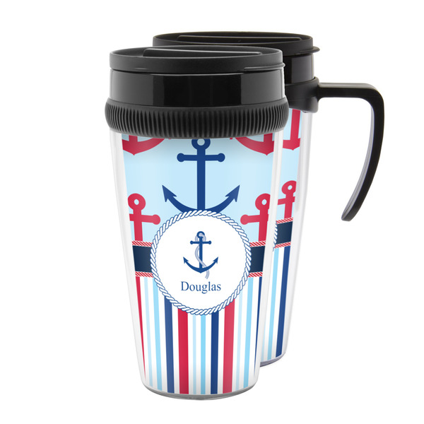 Custom Anchors & Stripes Acrylic Travel Mug (Personalized)