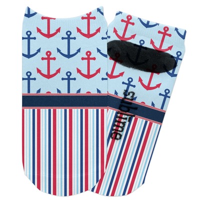 Anchors & Stripes Adult Ankle Socks (Personalized)