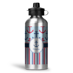 Anchors & Stripes Water Bottles - 20 oz - Aluminum (Personalized)