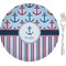 Anchors & Stripes 8" Glass Appetizer / Dessert Plates - Single or Set (Personalized)