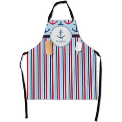 Anchors & Stripes Apron With Pockets w/ Name or Text