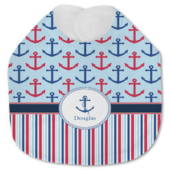 Anchors & Stripes Jersey Knit Baby Bib w/ Name or Text