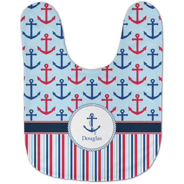 Anchors & Stripes Baby Bib - AFT flat