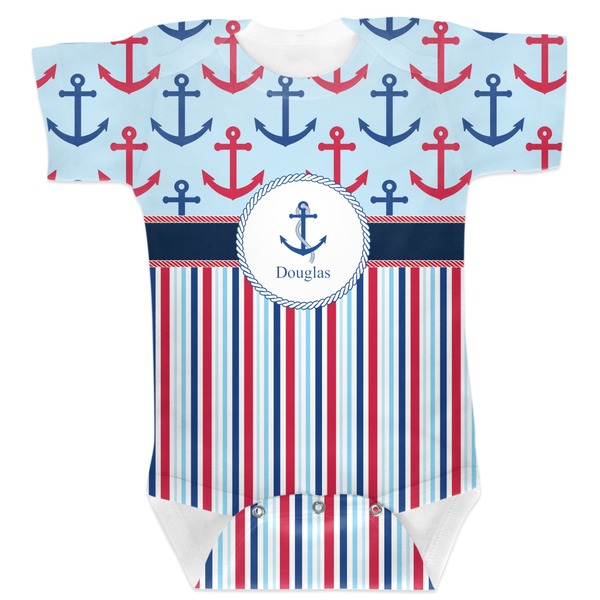 Custom Anchors & Stripes Baby Bodysuit 3-6 (Personalized)