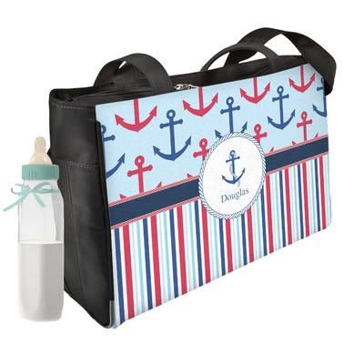 Anchors & Stripes Diaper Bag w/ Name or Text