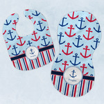 Anchors & Stripes Baby Bib & Burp Set w/ Name or Text