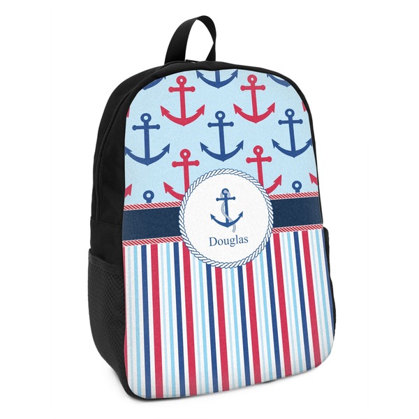 Custom Anchors & Stripes Kids Backpack (Personalized)