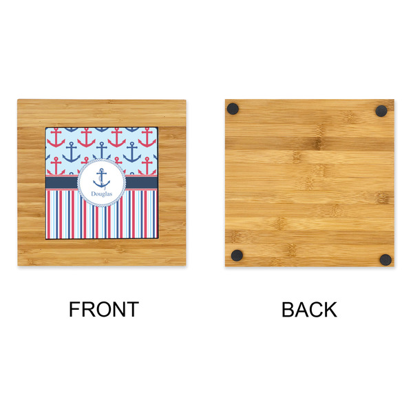 Anchors & Stripes Bamboo Trivet with 6" Tile - APPROVAL