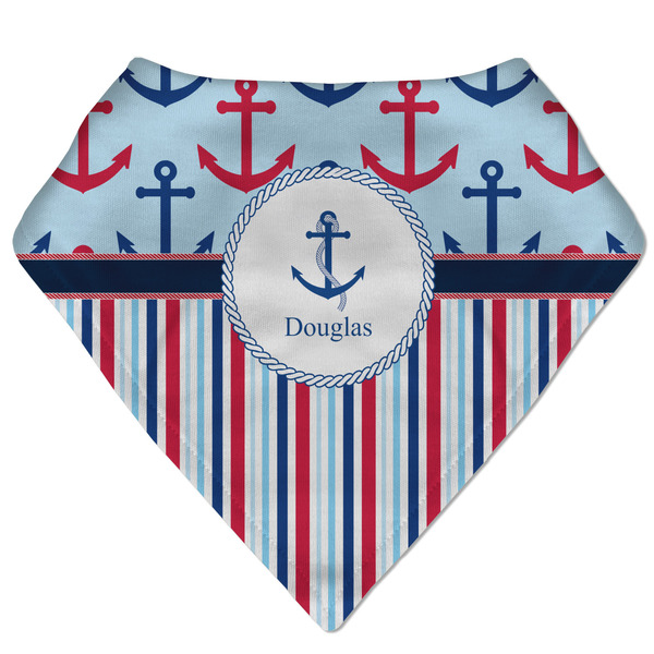 Custom Anchors & Stripes Bandana Bib (Personalized)