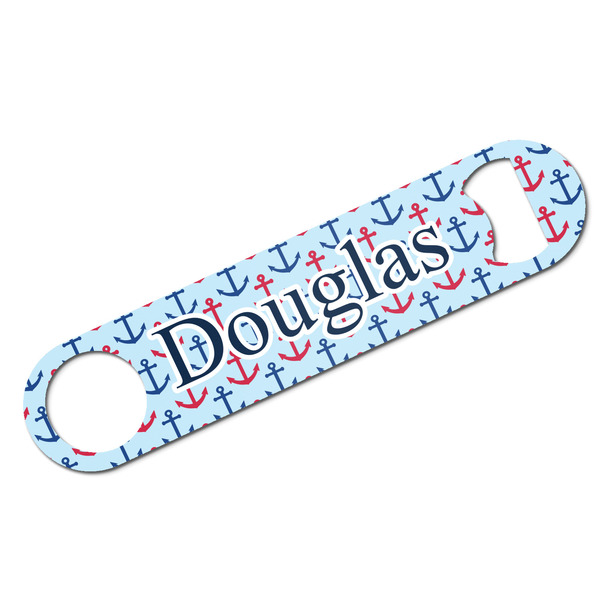 Custom Anchors & Stripes Bar Bottle Opener w/ Name or Text