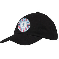 Anchors & Stripes Baseball Cap - Black (Personalized)