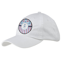 Anchors & Stripes Baseball Cap - White (Personalized)