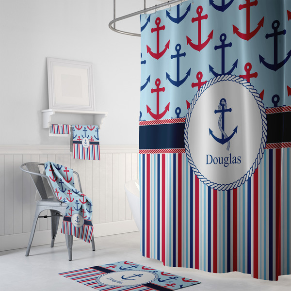 Anchors & Stripes Bath Towel Sets - 3-piece - In Context