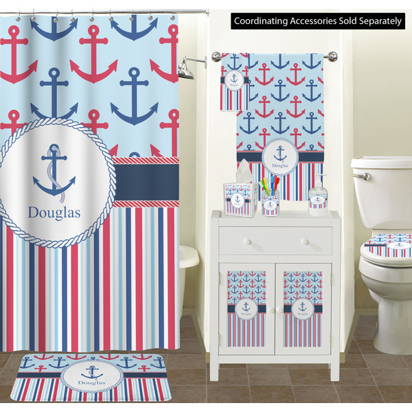 Anchors & Stripes Bathroom Scene