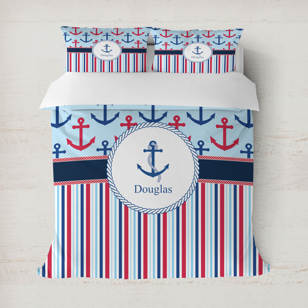 Custom Anchors & Stripes Duvet Cover (Personalized)