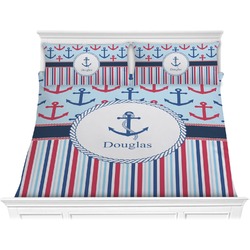 Anchors & Stripes Comforter Set - King (Personalized)