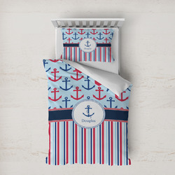 Anchors & Stripes Duvet Cover Set - Twin XL (Personalized)