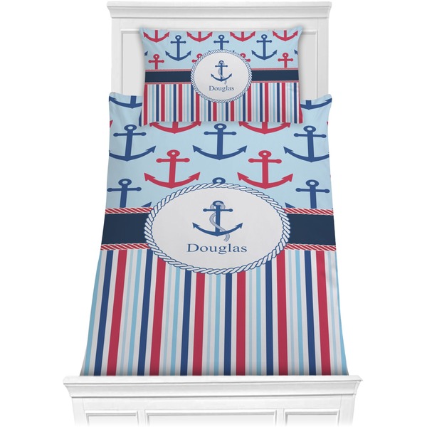 Custom Anchors & Stripes Comforter Set - Twin XL (Personalized)