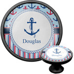 Anchors & Stripes Cabinet Knob (Black) (Personalized)