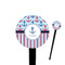 Anchors & Stripes 4" Round Plastic Food Picks - Black - Single Sided (Personalized)
