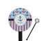Anchors & Stripes 5.5" Round Plastic Stir Sticks - Black - Single Sided (Personalized)