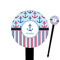 Anchors & Stripes Black Plastic 6" Food Pick - Round - Closeup