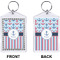 Anchors & Stripes Bling Keychain (Front + Back)