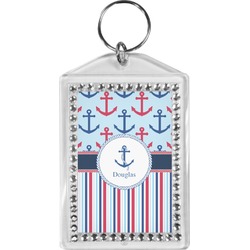 Anchors & Stripes Bling Keychain (Personalized)