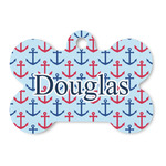 Anchors & Stripes Bone Shaped Dog ID Tag (Personalized)