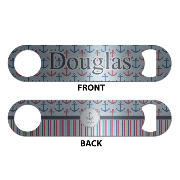 Anchors & Stripes Bottle Opener - Front & Back