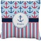 Anchors & Stripes Burlap Pillow 16"