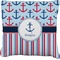 Anchors & Stripes Faux-Linen Throw Pillow 16" (Personalized)