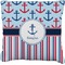 Anchors & Stripes Burlap Pillow 18"