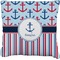 Anchors & Stripes Faux-Linen Throw Pillow 18" (Personalized)