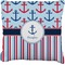 Anchors & Stripes Burlap Pillow 22"