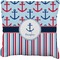 Anchors & Stripes Faux-Linen Throw Pillow 20" (Personalized)