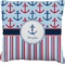 Anchors & Stripes Faux-Linen Throw Pillow 26" (Personalized)