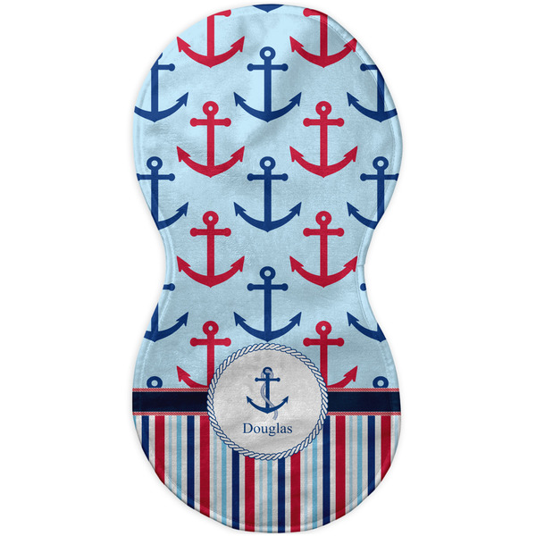 Anchors & Stripes Burp Peanut Shaped Flat