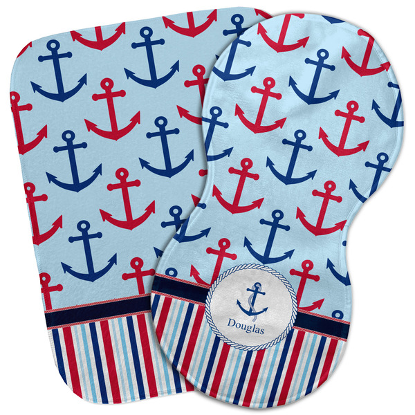 Custom Anchors & Stripes Burp Cloth (Personalized)