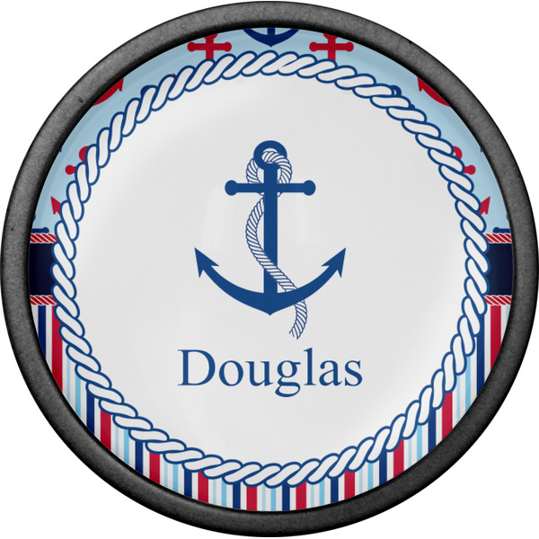 Anchors & Stripes Cabinet Knob - Black - Front