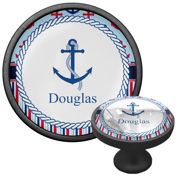 Anchors & Stripes Cabinet Knob - Black - Multi Angle