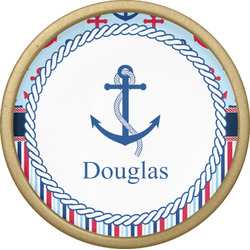 Anchors & Stripes Cabinet Knob - Gold (Personalized)