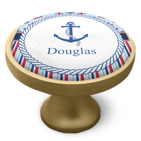 Anchors & Stripes Cabinet Knob - Gold - Side