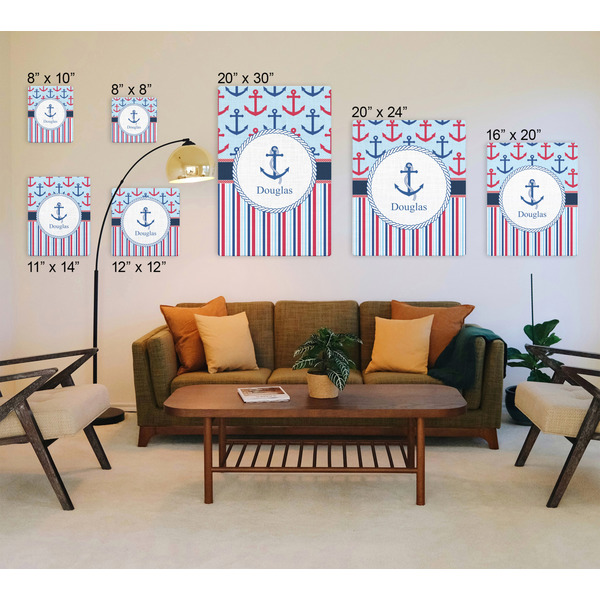 Anchors & Stripes Canvas Prints - Multiple Sizes