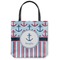 Anchors & Stripes Canvas Tote Bag - Small - 13"x13" (Personalized)